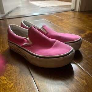 Vans Pink Canvas Slip-On Sneakers